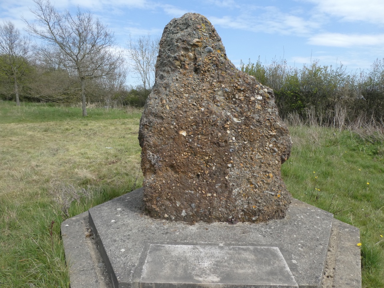 Horseman Side's glacial pudding stone marker